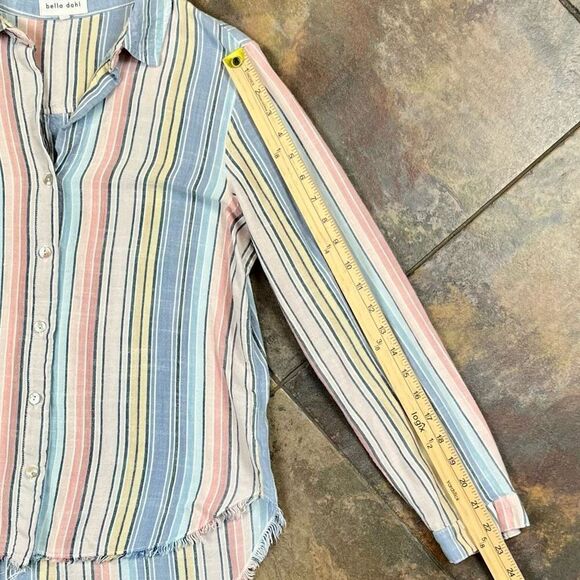 Bella Dahl Multicolored Striped Long Sleeve Button Down Shirt Large - Picture 5 of 11